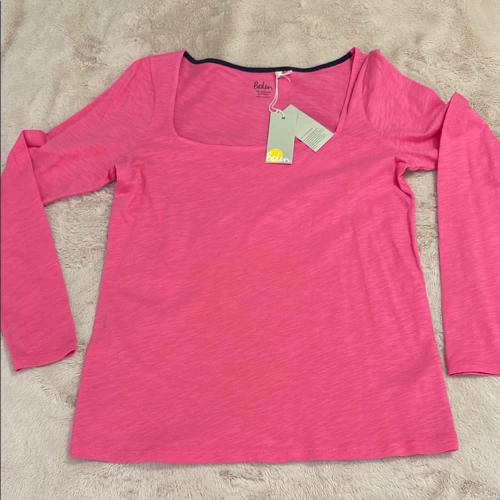 Boden Hot Pink Long Sleeve Top